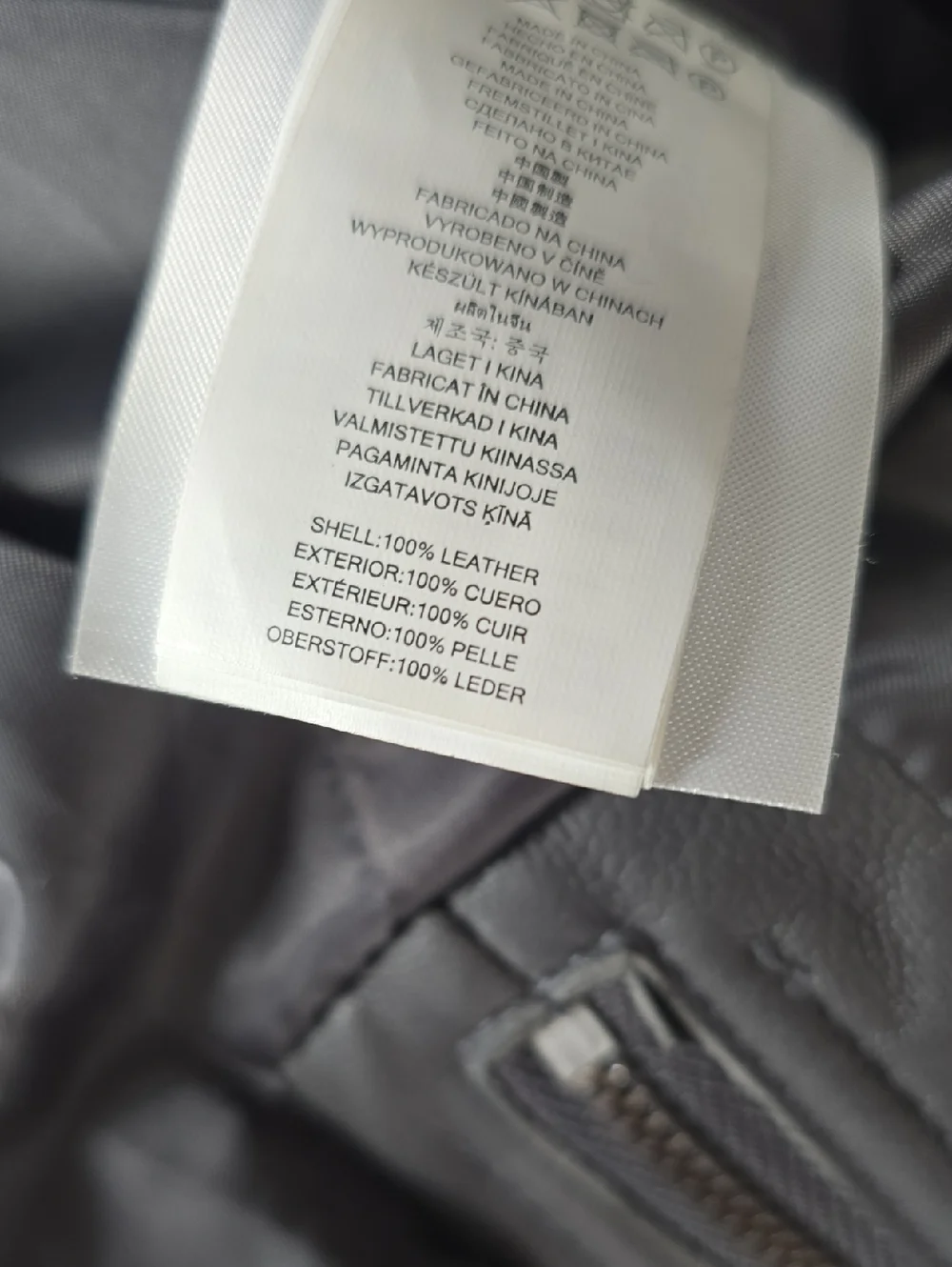 Michael Kors‎ Grey Leather Moto Jacket